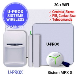 Sistem alarma U-PROX MPX G - centrala, telecomanda, PIR, CM, sirena