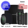 Sistem alarma wireless AJAX HUB 2 cu sirena de interior (negru)