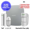 Kit alarma AJAX StarterKit Plus cu centrala AJAX HUB Plus (alb)