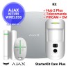 Kit alarma AJAX StarterKit Cam Plus cu centrala AJAX HUB 2 Plus (alb)